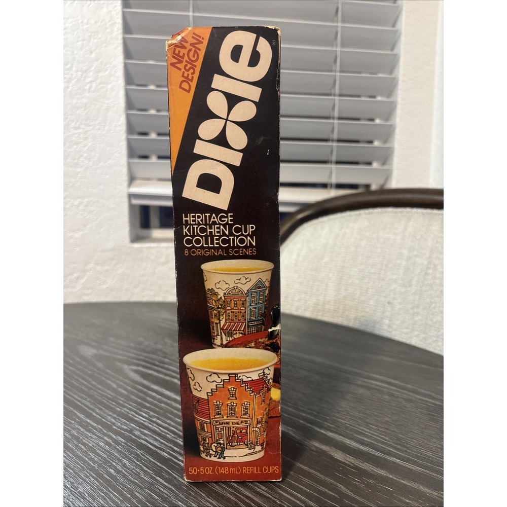 1981‎ Dixie Heritage Kitchen 50- 5oz Refill Cups Original Scenes